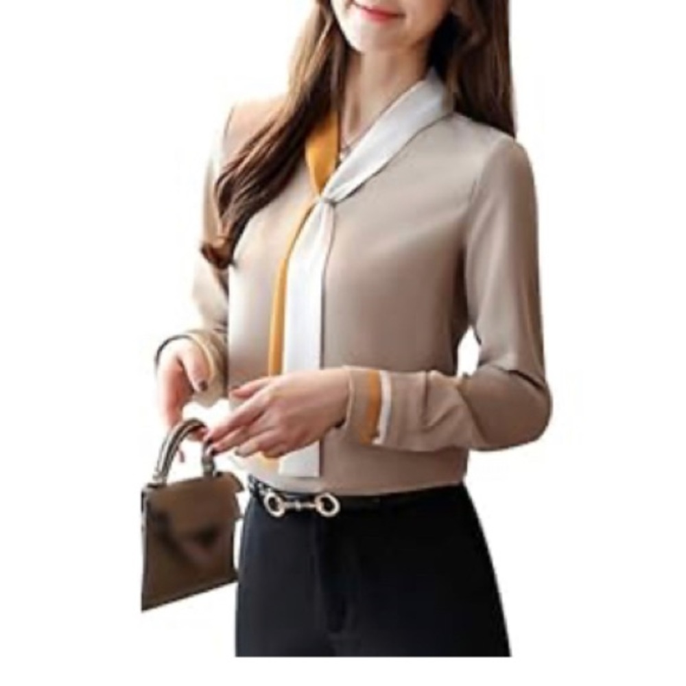 Lai Meng Five Cats Tie Neck Blouse – Size L (Asian Fit, Best Fits Medium)